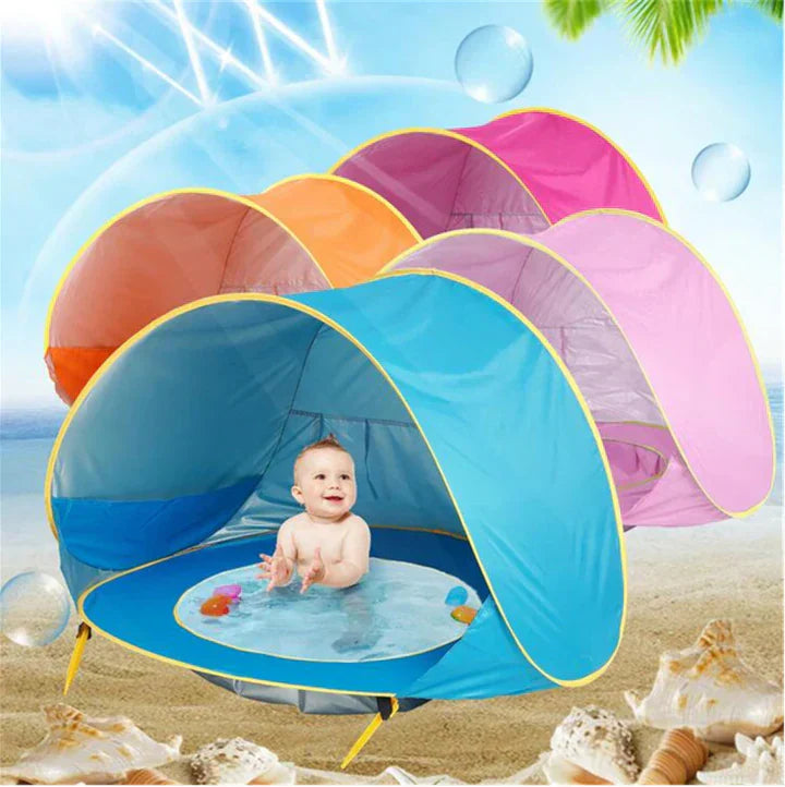 Baby tent with UV protection and Mini Pool – SunShell-Fuchsia-State of Style