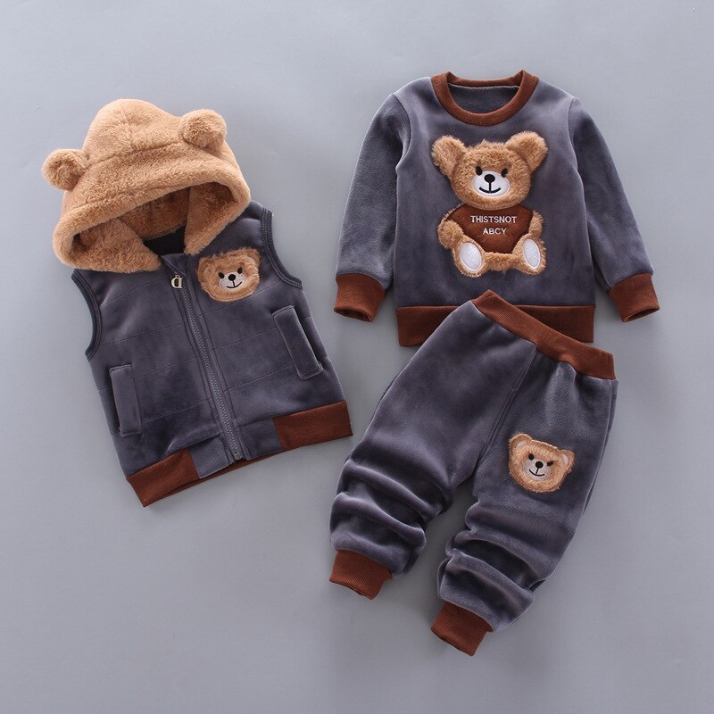 Baby Winter Set (3-Piece) - Finn-Dark Grey-6-12 months (80cm)-State of Style