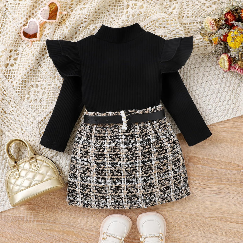 Baby Winter Set – Knitted Turtleneck and Dress Set-A-6-12 Months-State of Style