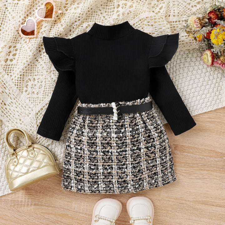 Baby Winter Set – Knitted Turtleneck and Dress Set-A-6-12 Months-State of Style