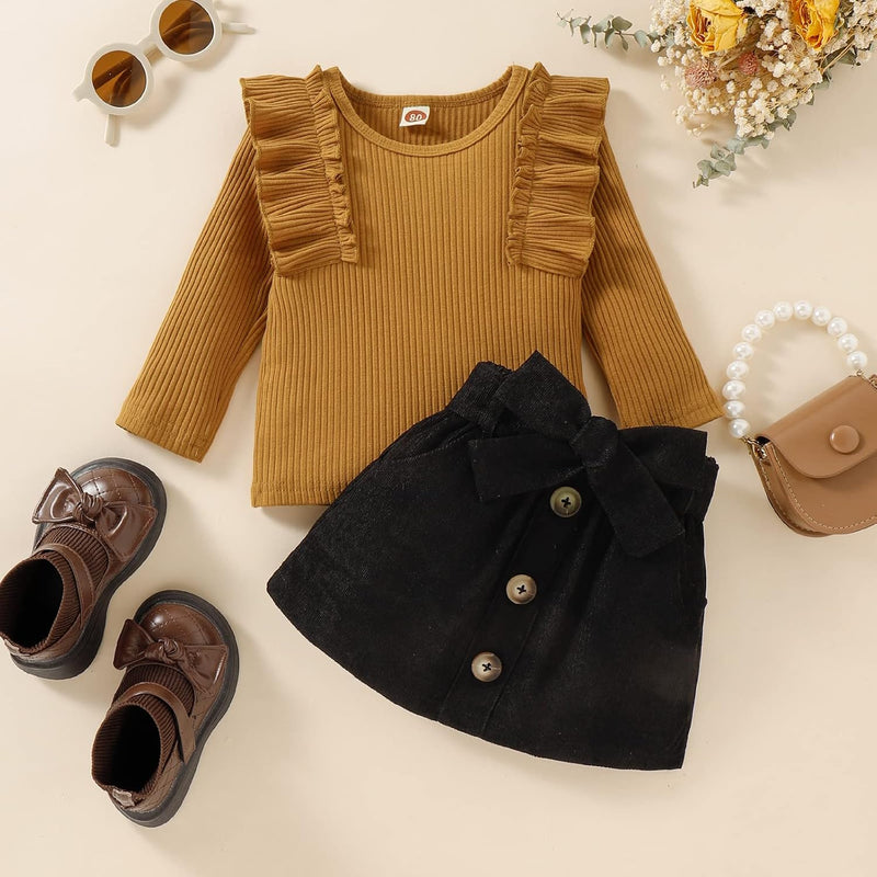 Baby Winter Set – Knitted Turtleneck and Dress Set-A-6-12 Months-State of Style
