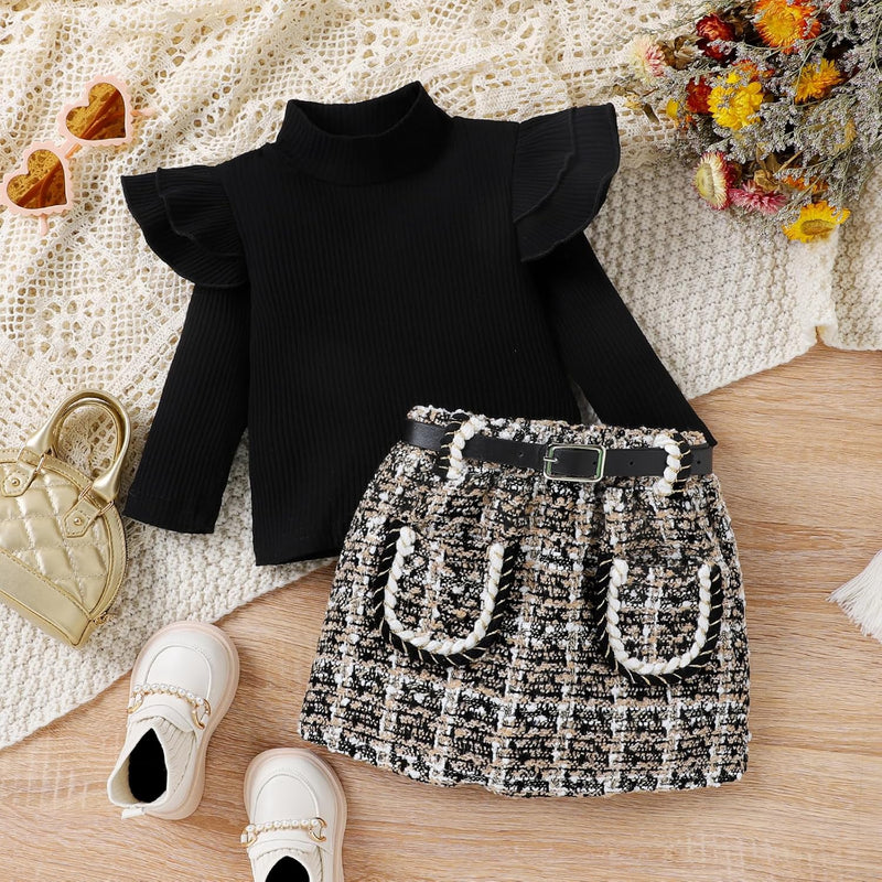 Baby Winter Set – Knitted Turtleneck and Dress Set-A-6-12 Months-State of Style