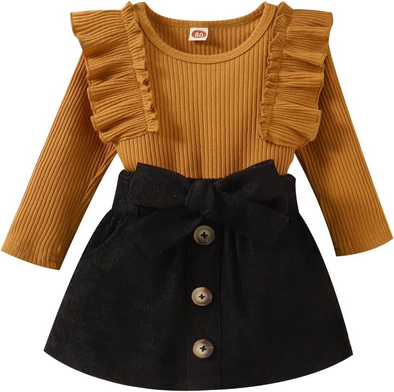 Baby Winter Set – Knitted Turtleneck and Dress Set-A-6-12 Months-State of Style