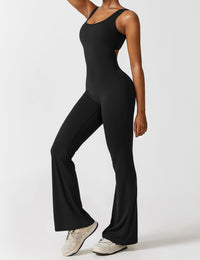Backless jumpsuit with flared trousers – Liv-Dark blue-S-State of Style