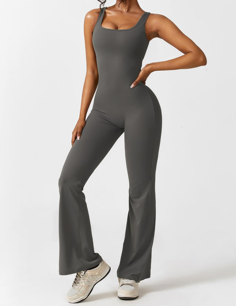 Backless jumpsuit with flared trousers – Liv-Dark blue-S-State of Style