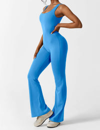 Backless jumpsuit with flared trousers – Liv-Dark blue-S-State of Style