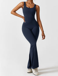 Backless jumpsuit with flared trousers – Liv-Dark blue-S-State of Style