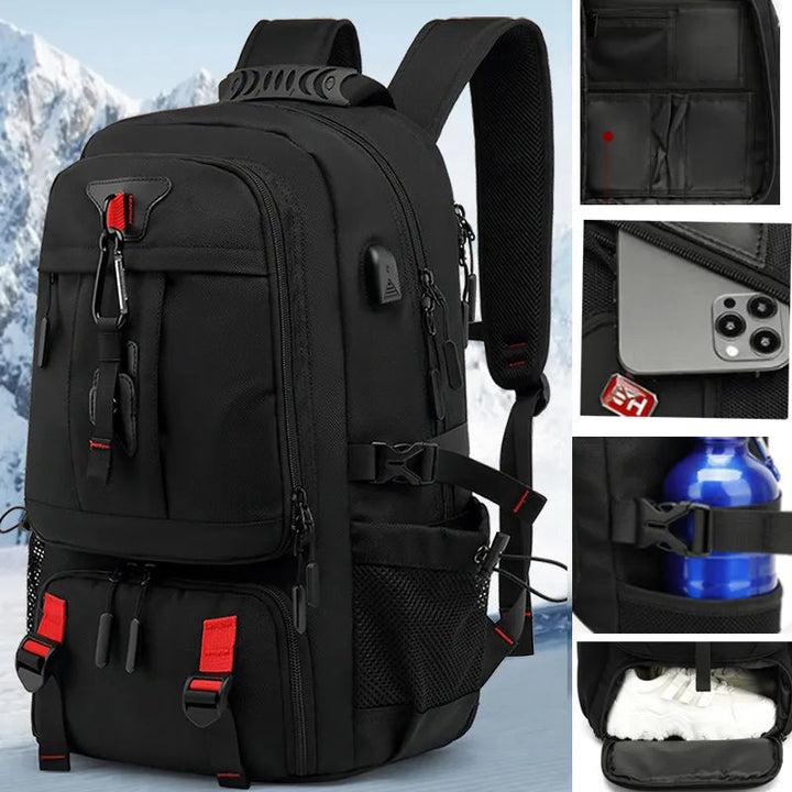 Backpack with USB connection and Large Capacity (50-80L) - UrbanTrail-Black-50L-State of Style