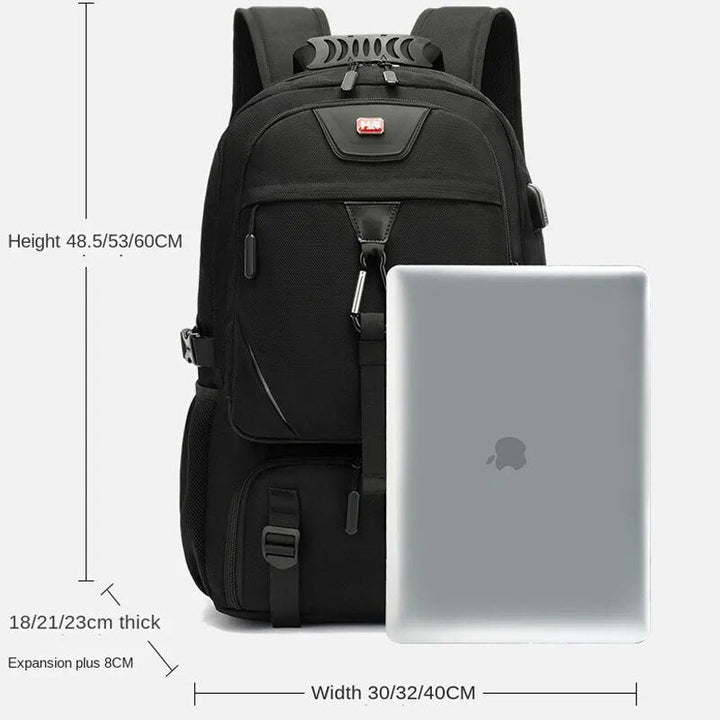 Backpack with USB connection and Large Capacity (50-80L) - UrbanTrail-Black-50L-State of Style