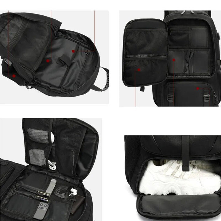 Backpack with USB connection and Large Capacity (50-80L) - UrbanTrail-Black-50L-State of Style