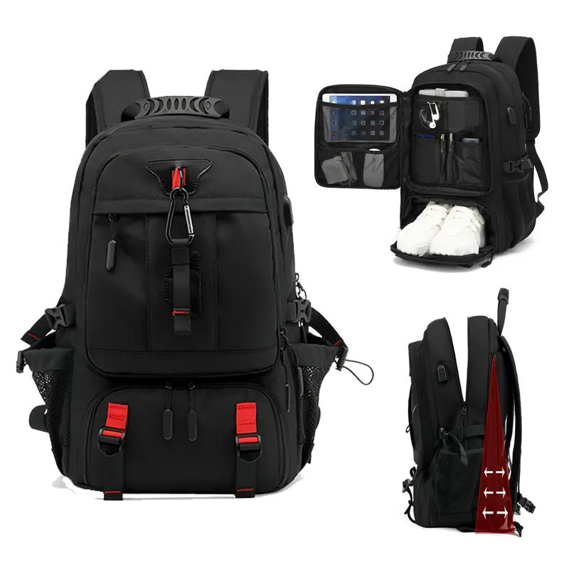 Backpack with USB connection and Large Capacity (50-80L) - UrbanTrail-Red-50L-State of Style