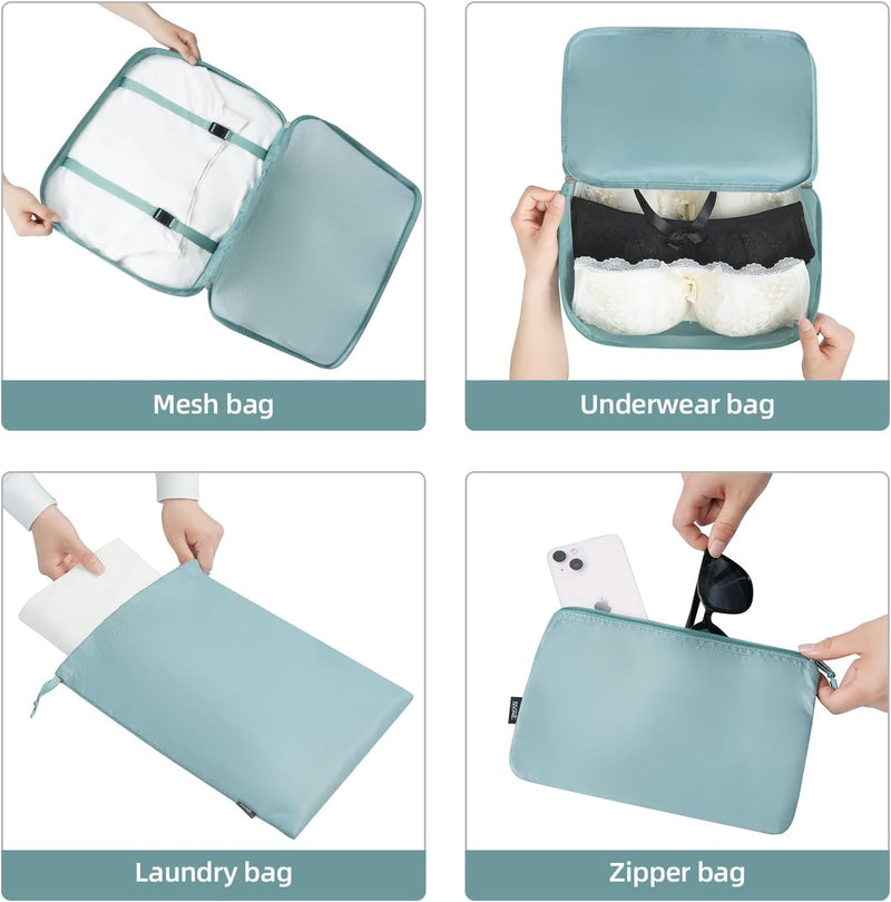 10-Piece Packing Cube Set – Space-Saving Travel Organiser Bags