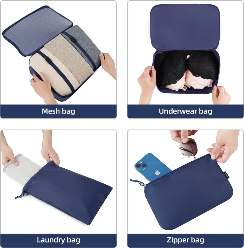 10-Piece Packing Cube Set – Space-Saving Travel Organiser Bags