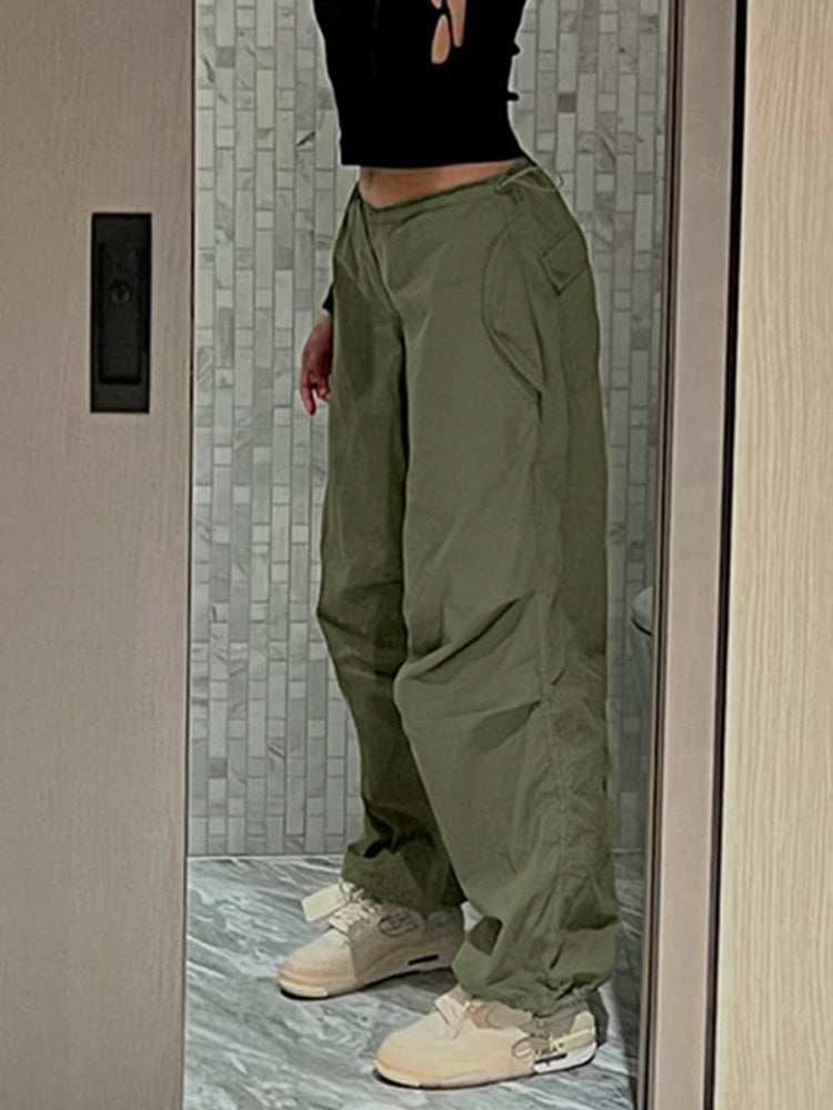 BaggiePants | Wide-Leg Pants for Women-Green (Polyester)-S-State of Style