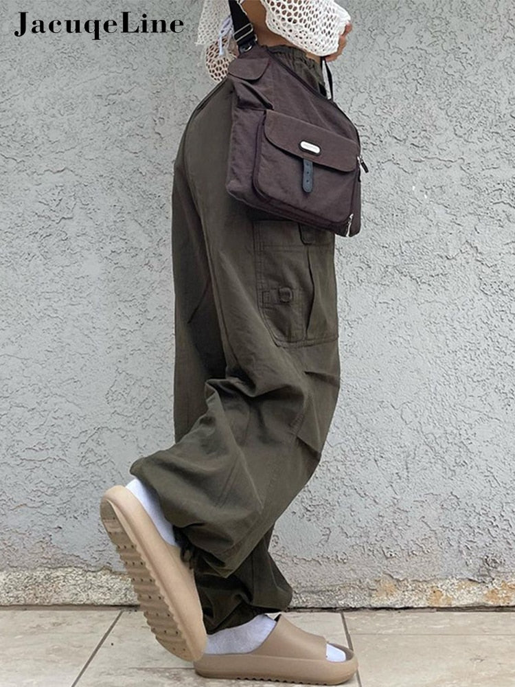 BagPants | Women's Wide-Leg Trousers-Khaki-S-State of Style