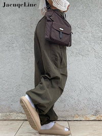 BagPants | Women's Wide-Leg Trousers-Khaki-S-State of Style