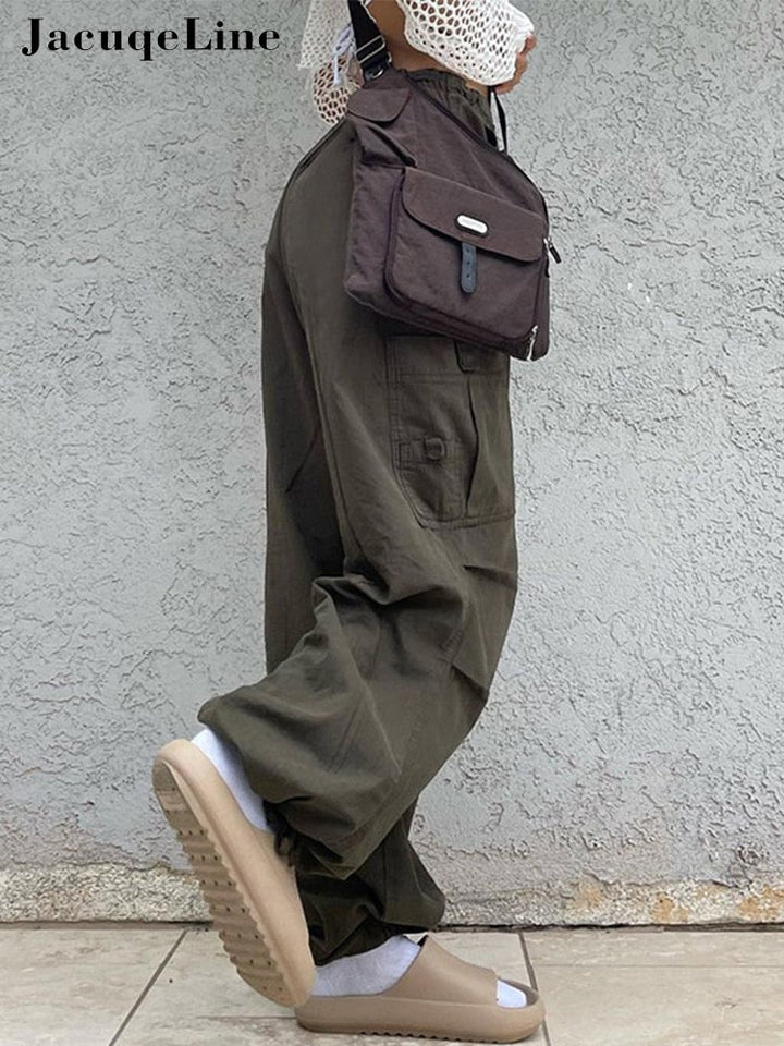 BagPants | Women's Wide-Leg Trousers-Khaki-S-State of Style