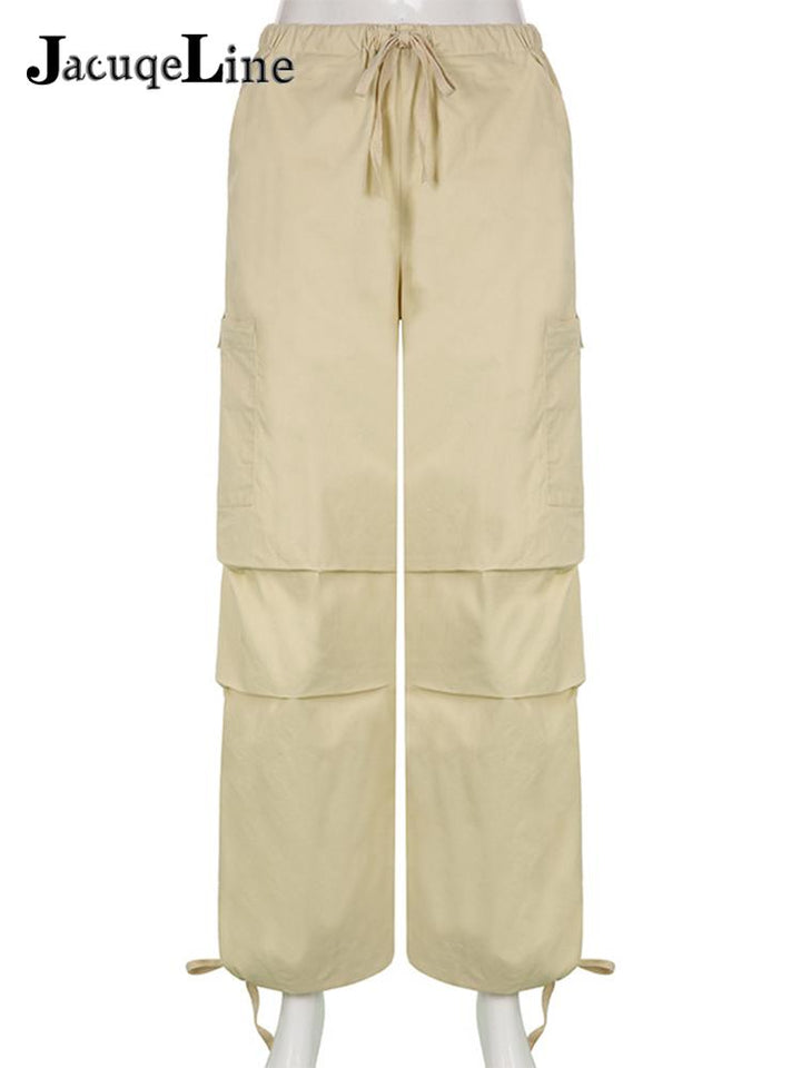 BagPants | Women's Wide-Leg Trousers-Khaki-S-State of Style