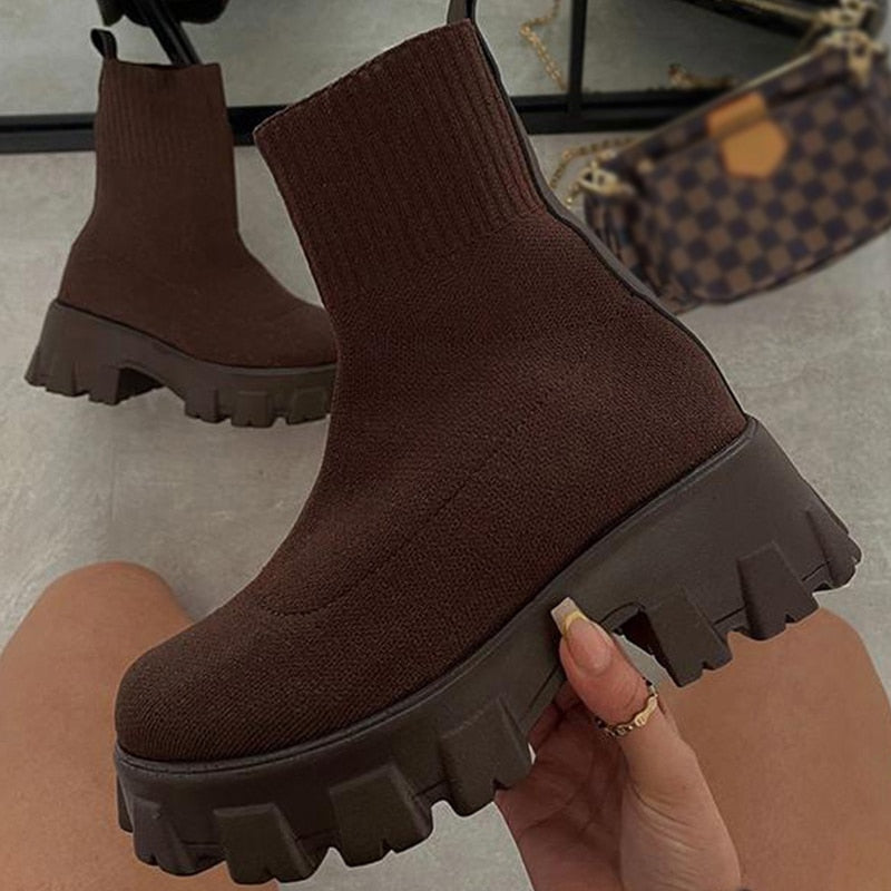 BaliShoes | Sock Sneakers for Women-Brown-3.0-State of Style