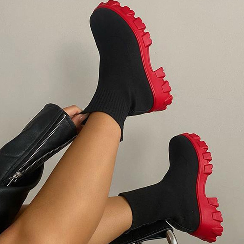 BaliShoes | Sock Sneakers for Women-Red-3.0-State of Style