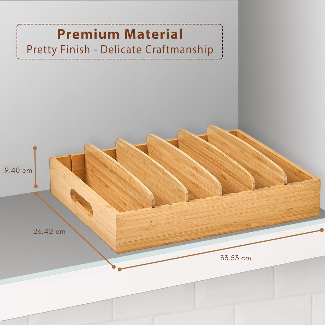 Bamboo Kitchen Organizer for Lid Storage - TopKeeper-L-State of Style