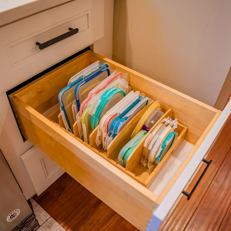 Bamboo Kitchen Organizer for Lid Storage - TopKeeper-L-State of Style