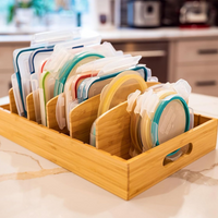 Bamboo Kitchen Organizer for Lid Storage - TopKeeper-L-State of Style