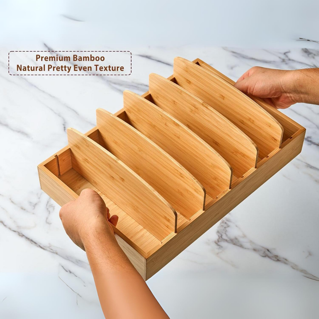 Bamboo Kitchen Organizer for Lid Storage - TopKeeper-L-State of Style