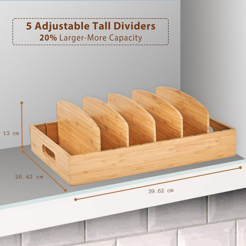 Bamboo Kitchen Organizer for Lid Storage - TopKeeper-L-State of Style