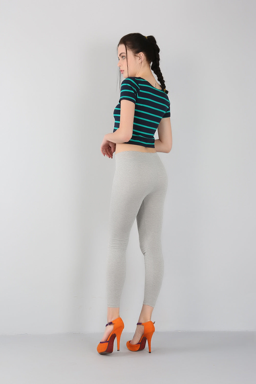 Bamboo Slim Fit Plus-Size Leggings-Navy Blue-2XL-State of Style