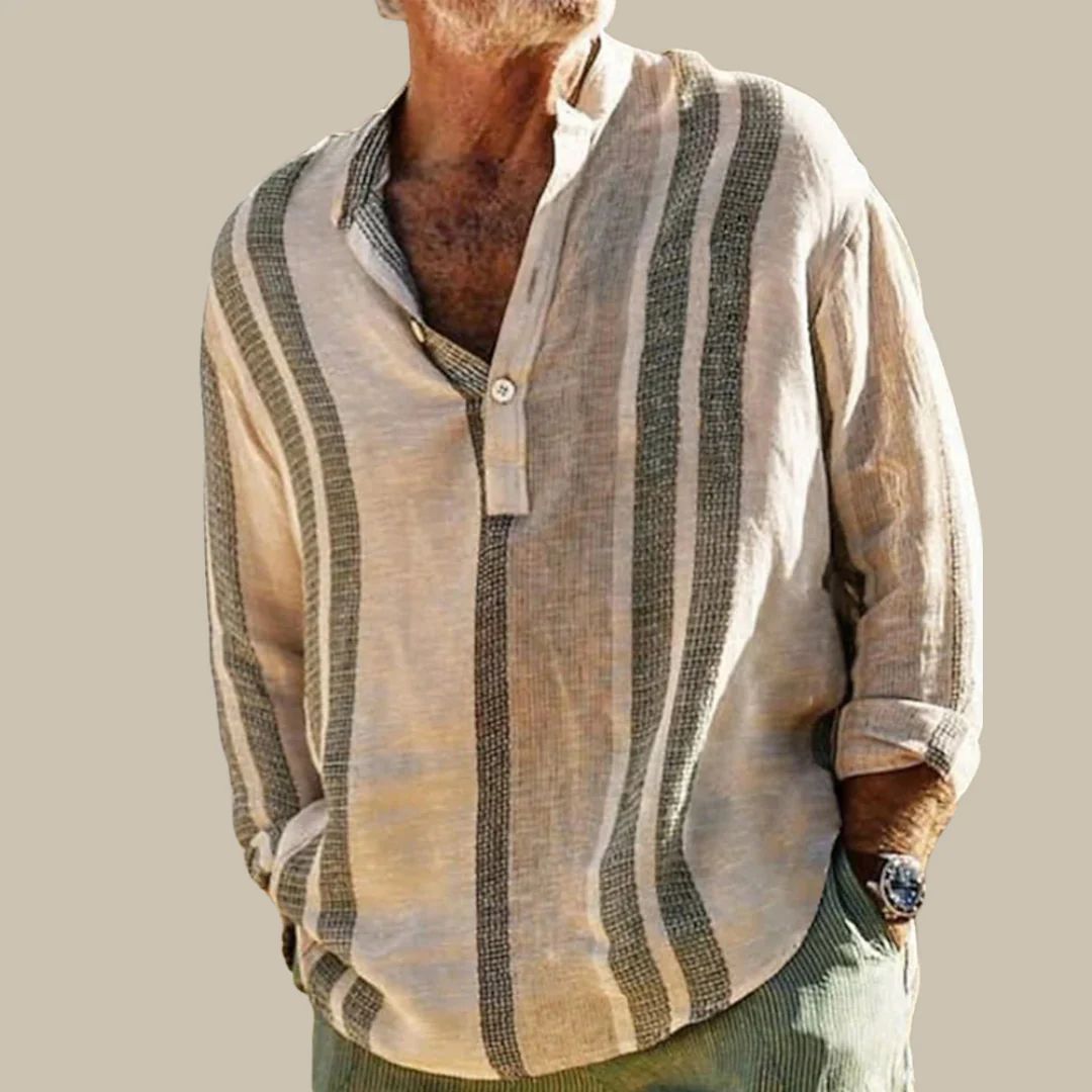 Bart Shirt | Striped and Stylish-Khaki-S-State of Style