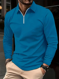 Basic men's shirt with long sleeves - Lucas-Blue-S-State of Style