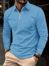 Basic men's shirt with long sleeves - Lucas-Light Blue-S-State of Style