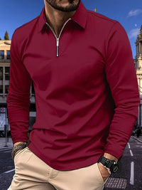 Basic men's shirt with long sleeves - Lucas-Red-S-State of Style