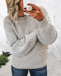 Basic Pullover Sweater - Evelyn-Grey-S-State of Style