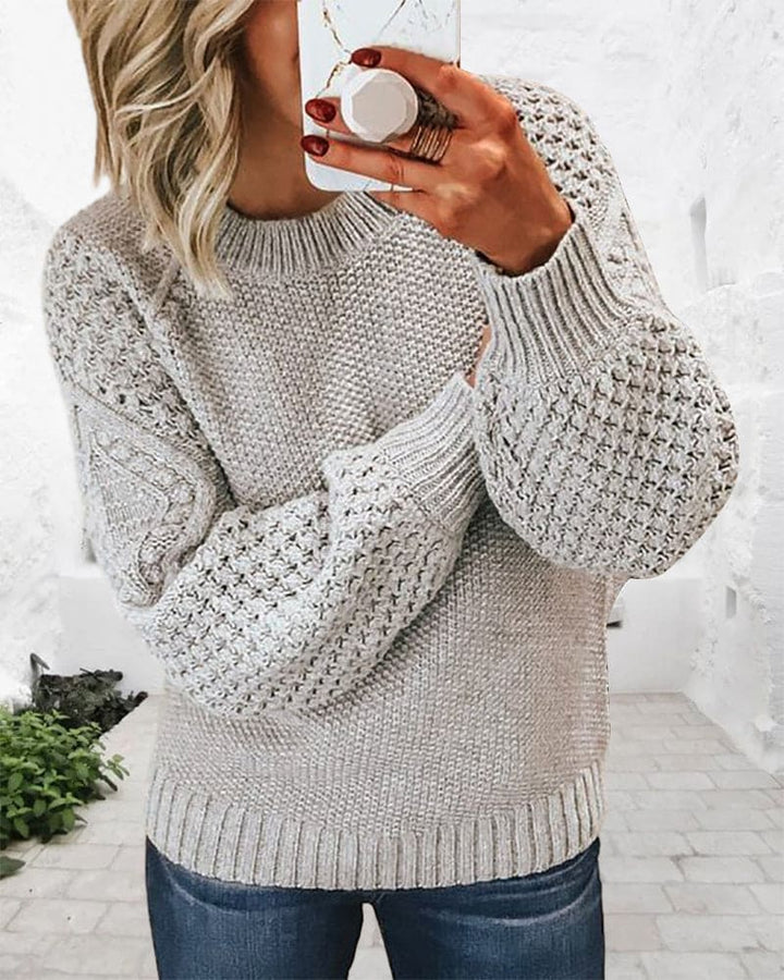 Basic Pullover Sweater - Evelyn-Grey-S-State of Style