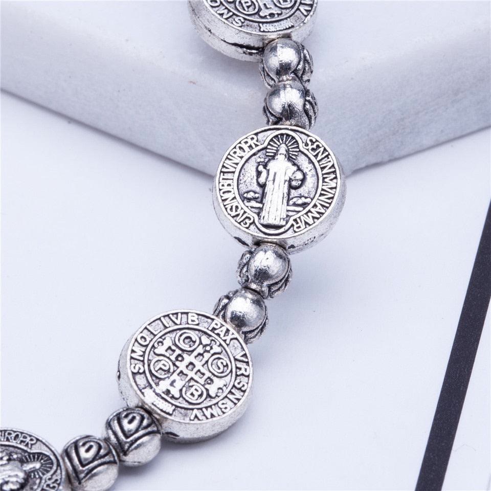 Gold and Silver Christian Cross Bracelet - Solana