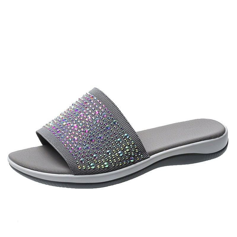 BeachSlides | Women's Slip-On Sandals-Grey-4.5-State of Style