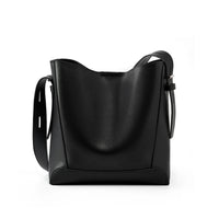 Beatrice Traditional Bag – Vintage Split Leather Bucket Crossbody Bag-Black-State of Style