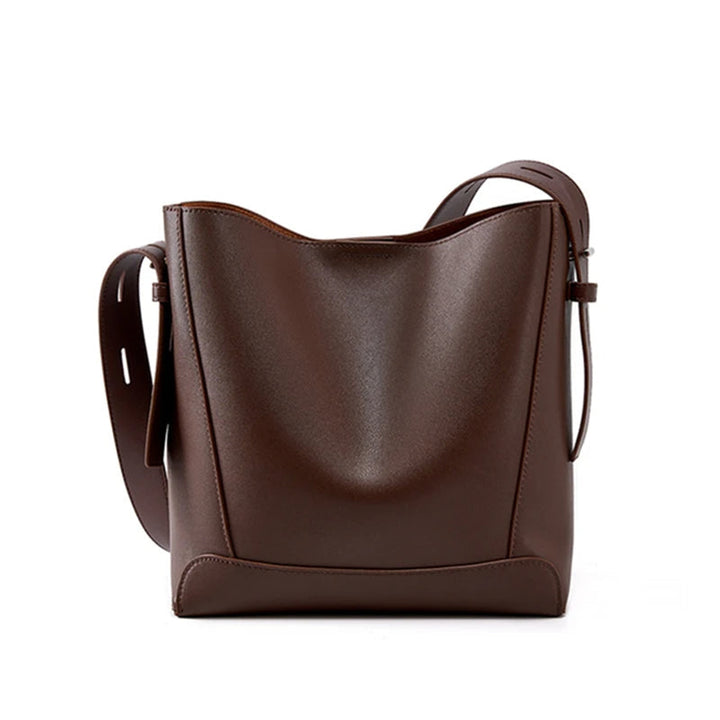 Beatrice Traditional Bag – Vintage Split Leather Bucket Crossbody Bag-Coffee-State of Style