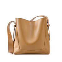 Beatrice Traditional Bag – Vintage Split Leather Bucket Crossbody Bag-Khaki-State of Style
