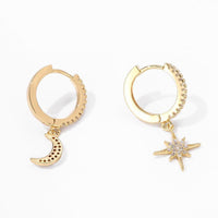 Beautiful Earrings with Moon and Star - Lunara-Gold-State of Style