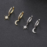 Beautiful Earrings with Moon and Star - Lunara-Gold-State of Style