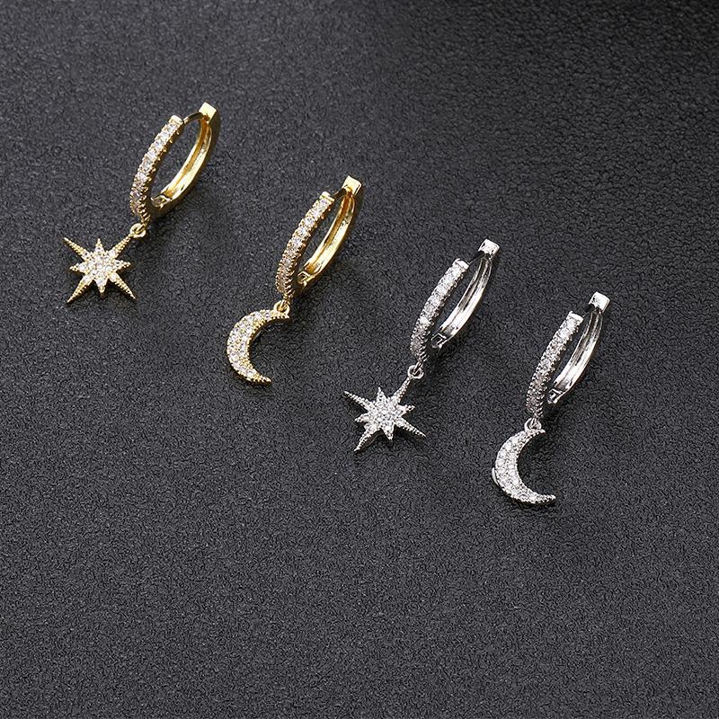 Beautiful Earrings with Moon and Star - Lunara-Gold-State of Style