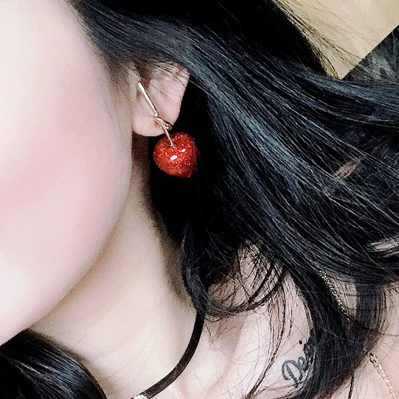 Beautiful Red Cherry Earrings-State of Style