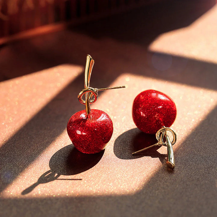 Beautiful Red Cherry Earrings-State of Style