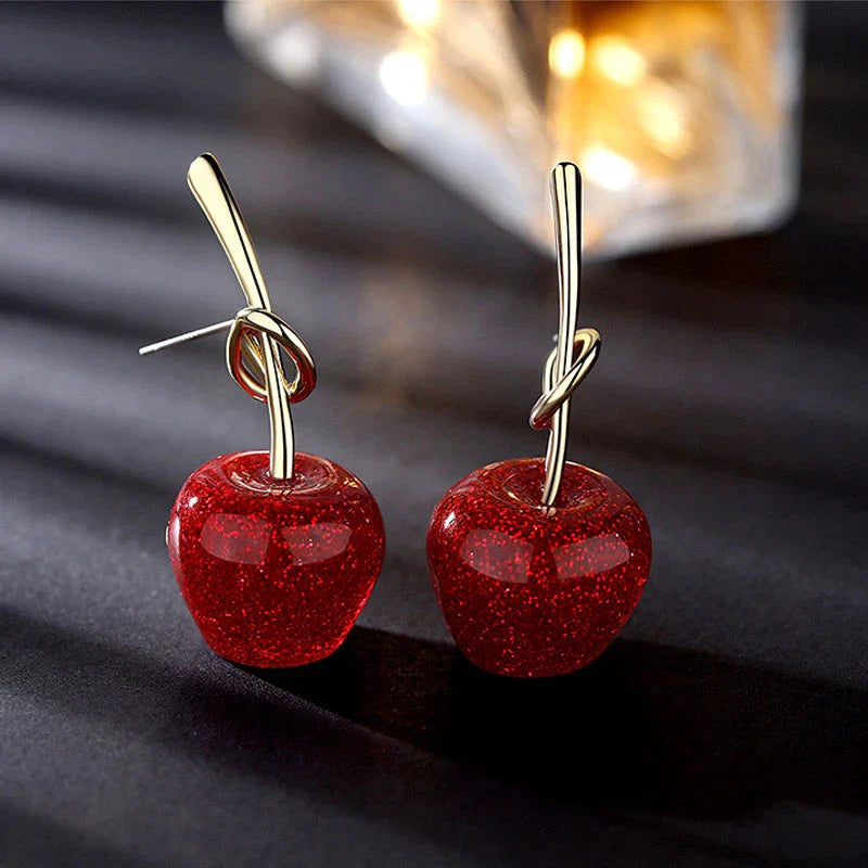 Beautiful Red Cherry Earrings-State of Style