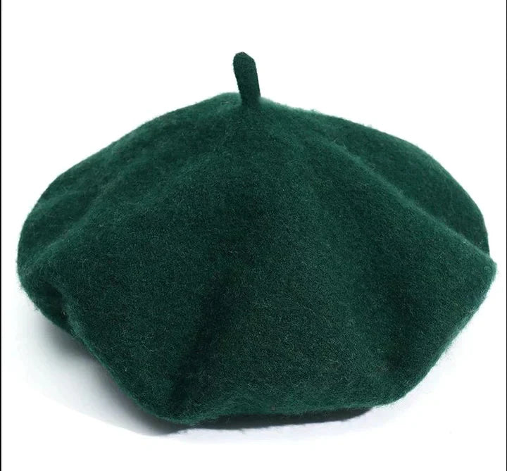 Becka Wool Beret | Stylish and Versatile-Dark Green-State of Style
