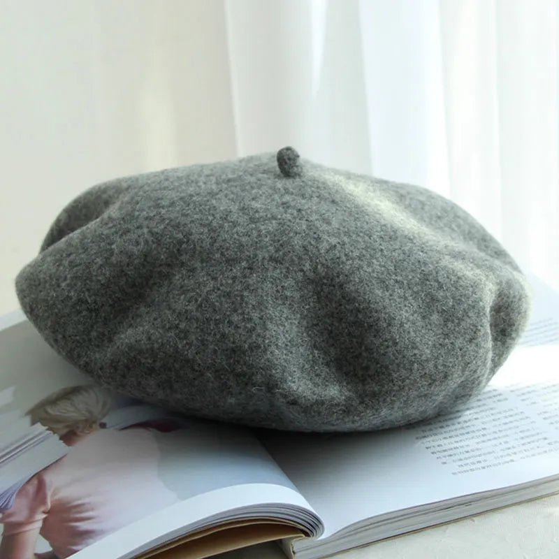 Becka Wool Beret | Stylish and Versatile-Dark Grey-State of Style