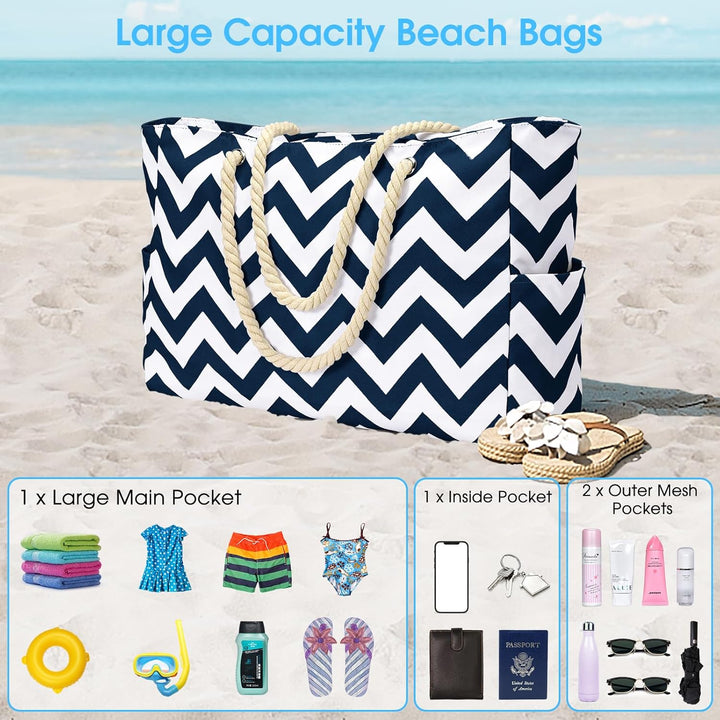 Waterproof Large Tote with Zipped Storage for Work & Play